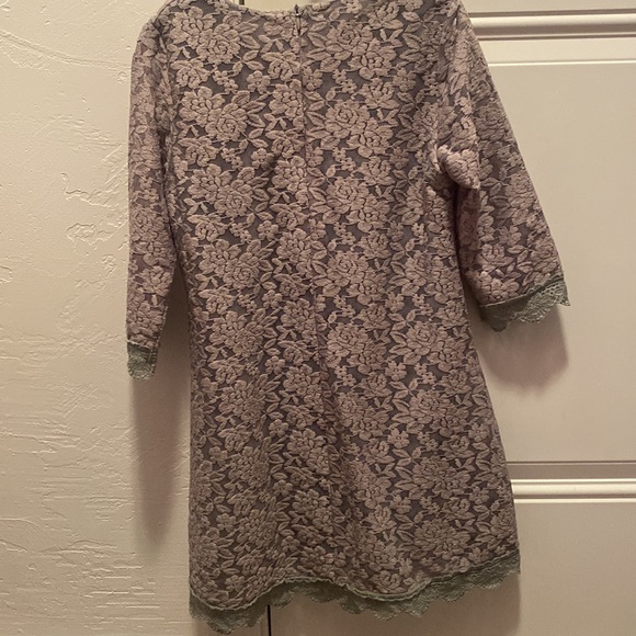 Easter dress Lace Grey lace dress 3/4 sleeve size 6/7 - Picture 3 of 3